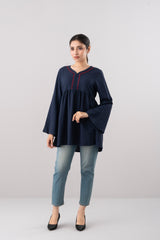 Relaxed Fit Evening Fashion Top with Bell Sleeves