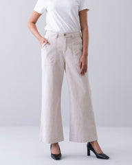 Wide Leg Cargo Twill Pant