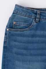 Embroidered Bell Bottom Denim