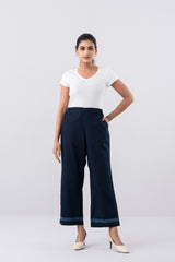 Straight-Cut Embroidered Pants - Mystika