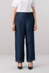 Relaxed Fit Denim-Style Ethnic Pants