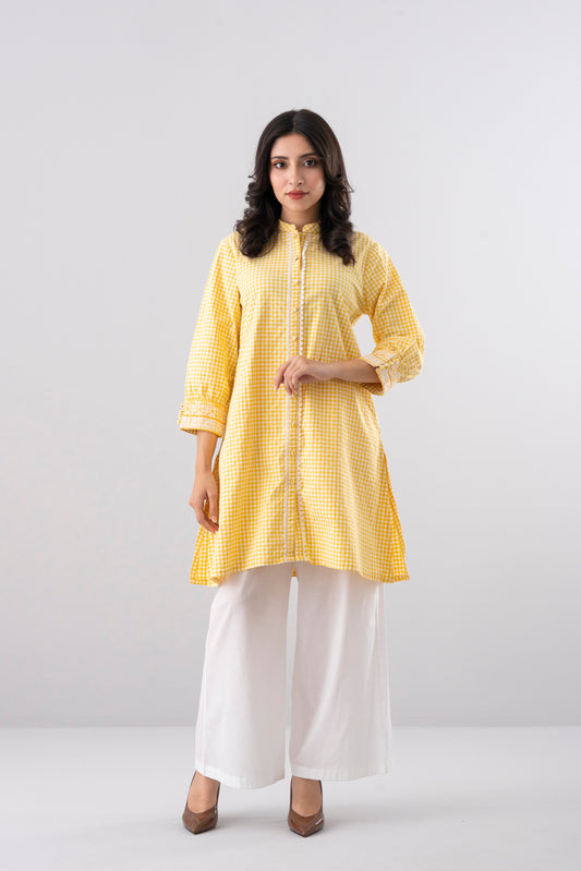 Smart Fit Checkered Ethnic Kurti