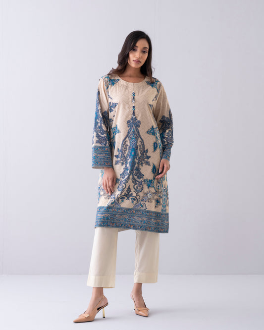 Relaxed Fit Printed One-Piece Lawn kurti