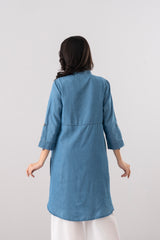 Smart Fit Embroidered Denim Ethnic Kurti