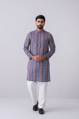 Regular Fit Floral and Geometric Printed Panjabi