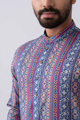 Regular Fit Floral and Geometric Printed Panjabi