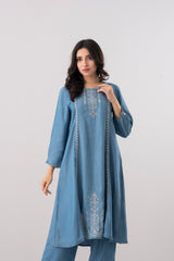 Smart Fit Denim-Style Embroidered Ethnic Kurta