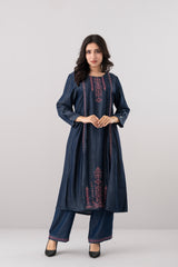 Smart Fit Denim-Style Embroidered Ethnic Kurta