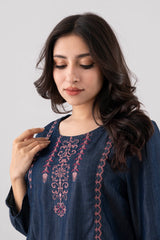Smart Fit Denim-Style Embroidered Ethnic Kurta