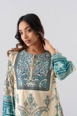 Relaxed Fit Printed Three-Piece Formal Lawn