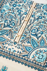 Relaxed Fit Printed Three-Piece Formal Lawn