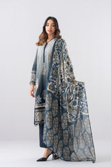 Smart Fit Embroidered Three-Piece Lawn with Silk Dupatta