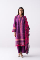 Long-Length Printed Relaxed Fit Lawn with Chiffon Dupatta