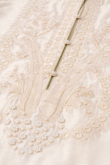 Smart Fit Embroidered Two-Piece Silk Ethnic Set with Organza Dupatta