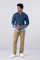 Regular Fit Denim Casual Shirt