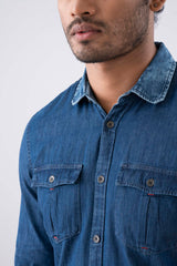 Regular Fit Denim Casual Shirt