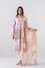 Smart Fit Digital Printed Two-Piece Lawn with Chiffon Dupatta