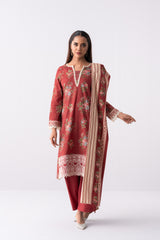Smart Fit Embroidered Three-Piece Lawn with Cotton Dupatta