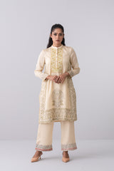 Relaxed Fit Embroidered Silk Ethnic Kurta
