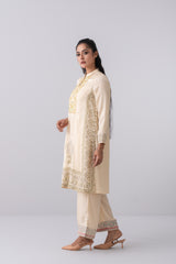Relaxed Fit Embroidered Silk Ethnic Kurta