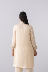 Relaxed Fit Embroidered Silk Ethnic Kurta