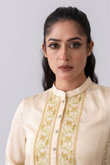 Relaxed Fit Embroidered Silk Ethnic Kurta