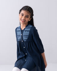 Girls' Modal Embroidered Ethnic Top (2-4 Years)