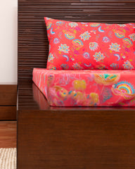 Queen-Size Bed Sheet - Multicolor Paisley