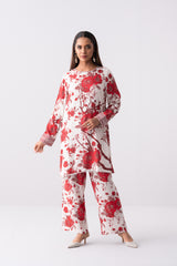 Short-Length Smart Fit Printed Two-Piece Viscose Ethnic Set