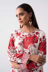 Short-Length Smart Fit Printed Two-Piece Viscose Ethnic Set