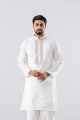 Regular Fit Embroidered Blended Fabric Formal Panjabi