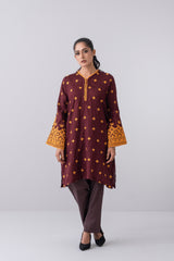 Relaxed Fit Embroidered Jacquard Cotton Lawn Kurta