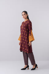 Relaxed Fit Embroidered Jacquard Cotton Lawn Kurta