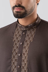Regular Fit Embroidered Blended Fabric Formal Panjabi