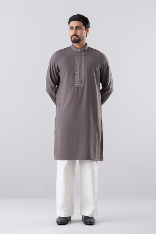 Regular Fit Embroidered Blended Fabric Formal Panjabi