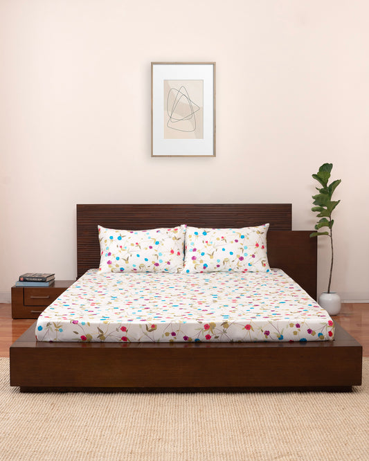 Queen-Size Bed Sheet - Multi Floral
