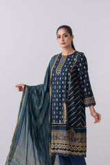 Metallic Printed Two Piece Lawn Salwar Kameez Suit
