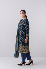 Metallic Printed Two Piece Lawn Salwar Kameez Suit