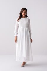 Jacquard Stripe Georgette Long Dress