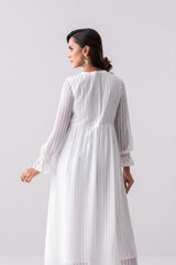 Jacquard Stripe Georgette Long Dress