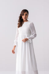 Jacquard Stripe Georgette Long Dress