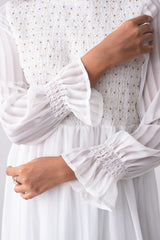 Jacquard Stripe Georgette Long Dress