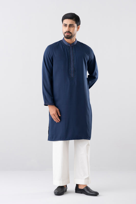 Regular Fit Embroidered Blended Fabric Formal Panjabi