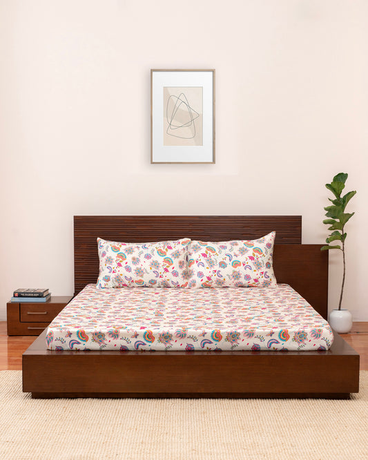 King-Size Bed Sheet - Multicolor Paisley
