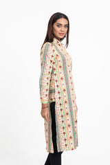 Tribal-Printed Long Shirt - Mystika