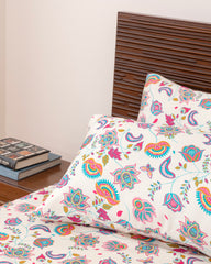 Queen-Size Bed Sheet - Multicolor Paisley
