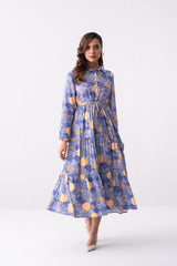 Regular Fit Tiered Long Dress - Mystika