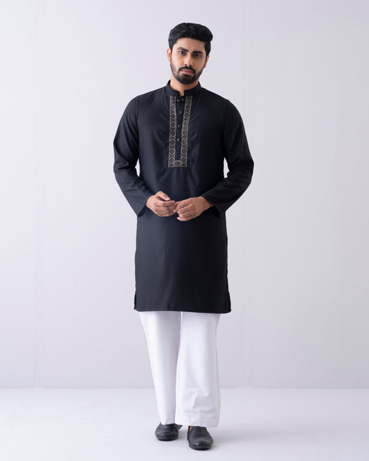 Regular Fit Embroidered Semi-Formal Panjabi