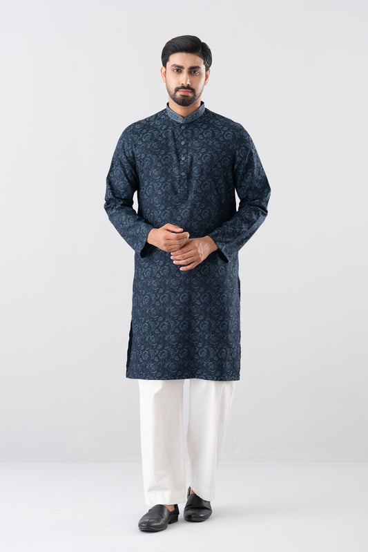 Regular Fit Embroidered Semi-Formal Panjabi