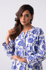 Mid-Length Relaxed Fit Printed Lawn Kurta